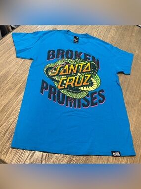 Men’s Broken Promises Blue, Graphic Print S/S T-Shirt, Size Medium